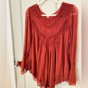 burnt orange long sleeve shirt